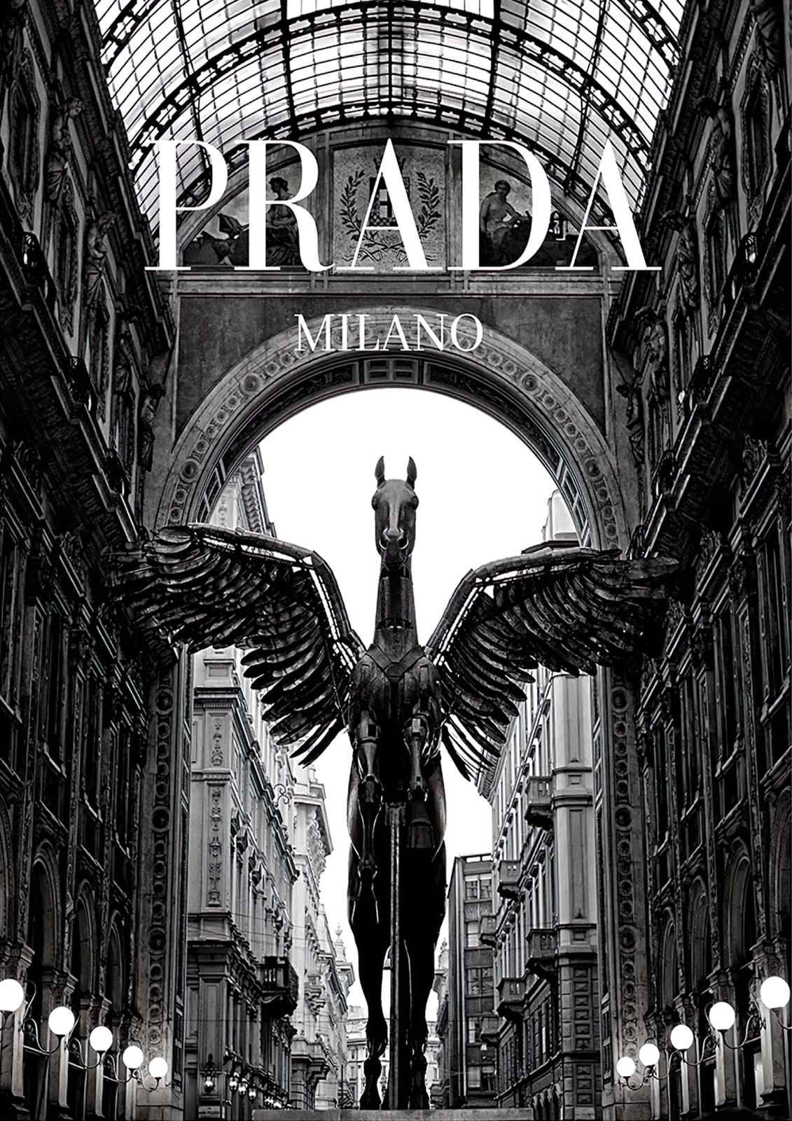 Prada Milano Black and White Poster