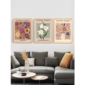  Poster -  Flower Market  /  Set of 3
