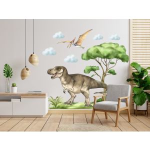 Wallsticker -  Pteranodon and Tyrannosaurus Rex