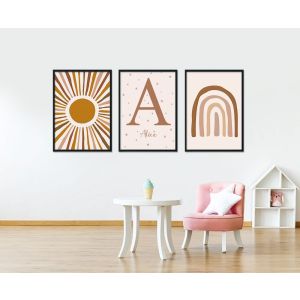  Poster - Abstract Art / Custom Text / Set of 3