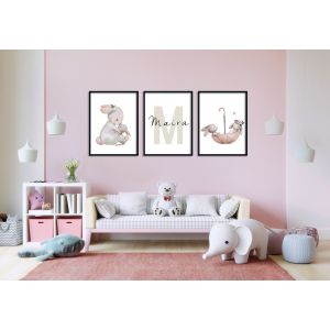  Poster -  Rabbits / Personalised / Set of 3
