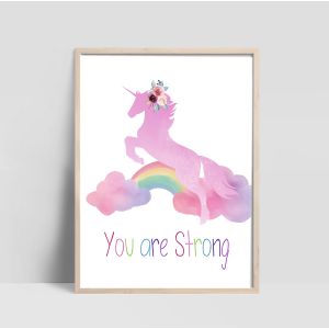  Poster -  Unicorn  / You are Strong