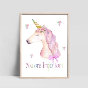  Poster -  Unicorn  / You are Important