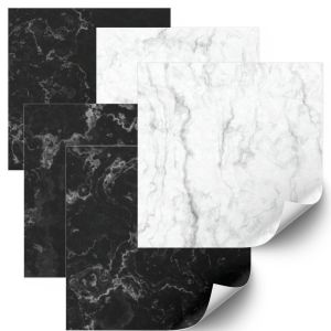  Tiles Sticker -  White black pattern / 24 pcs